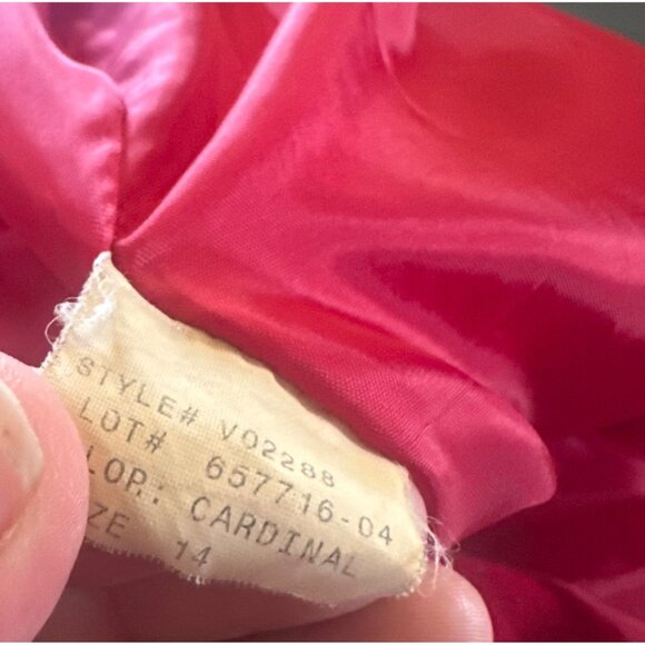 Womens Red Double-Breasted Wool Coat By Via Spiga W/ Gold Buttons Size 14 - Picture 13 of 14